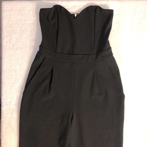 Express Black Strapless Sweetheart Jumpsuit